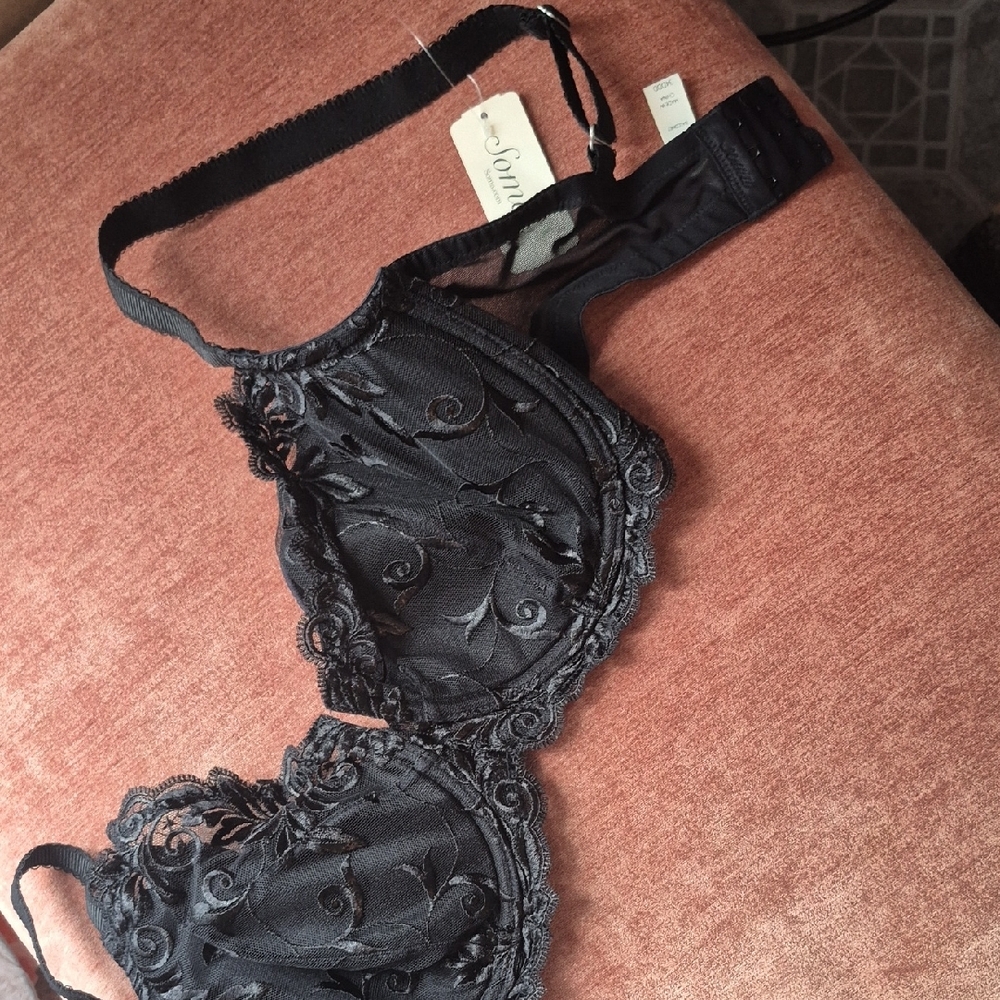 Soma Black Lace Bra with Molded Cups